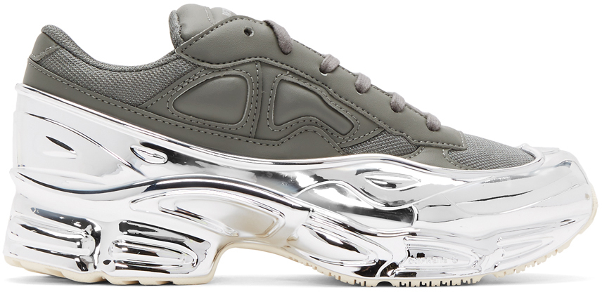 Raf Simons: Grey & Silver adidas Originals Edition Ozweego Sneakers ...