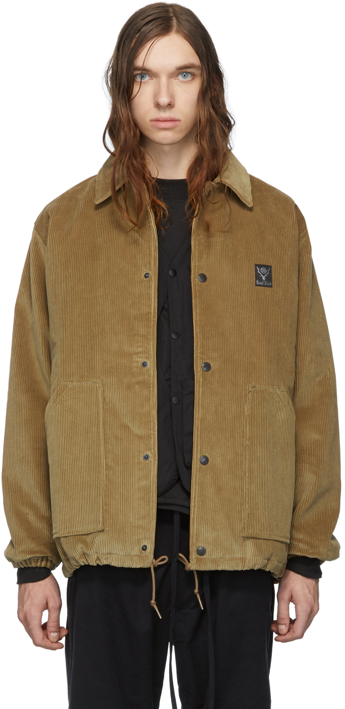 South2 West8: Beige Corduroy Coach Jacket | SSENSE