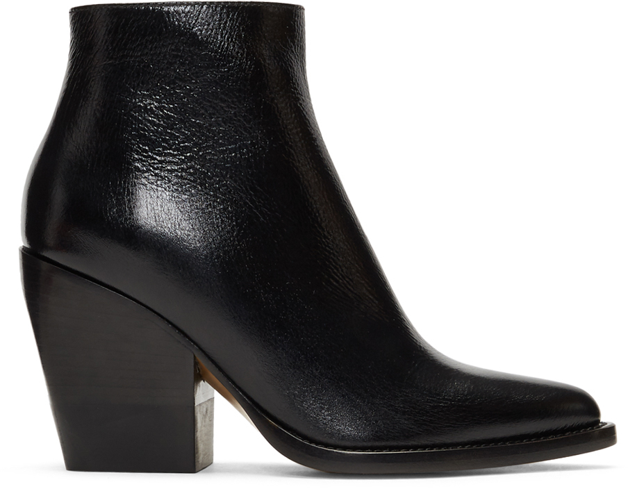 Chloé: Black Rylee Ankle Boots | SSENSE