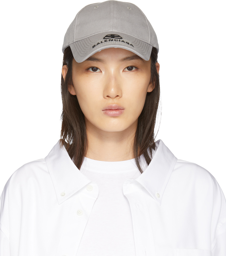 Balenciaga: Grey BB Logo Cap | SSENSE Canada