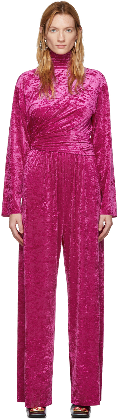 velvet pink jumpsuit