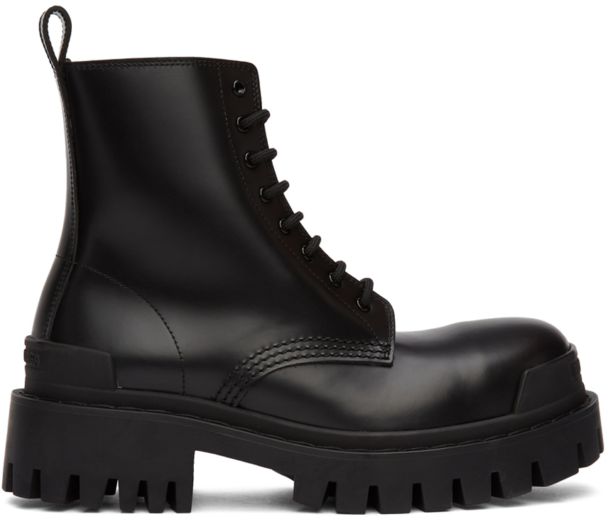 Balenciaga: Black Strike Boots | SSENSE UK