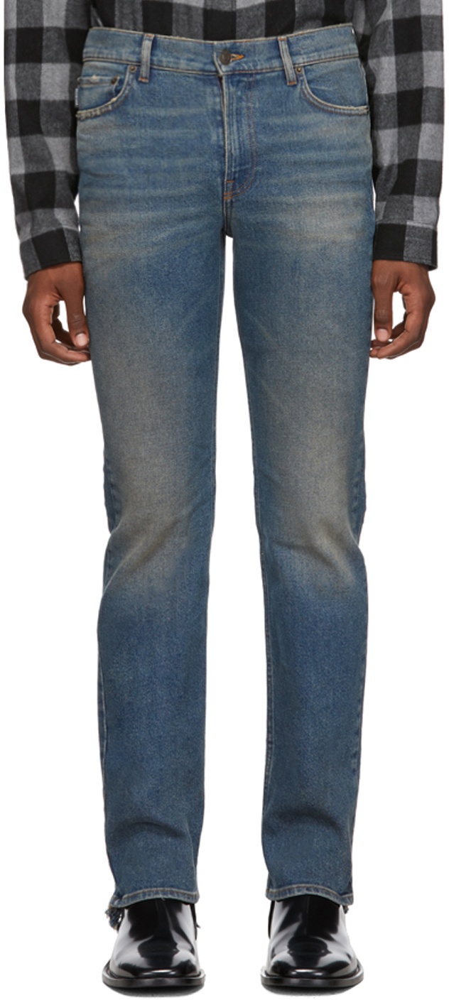 Balenciaga: Indigo Fitted 5-Pocket Jeans | SSENSE Canada