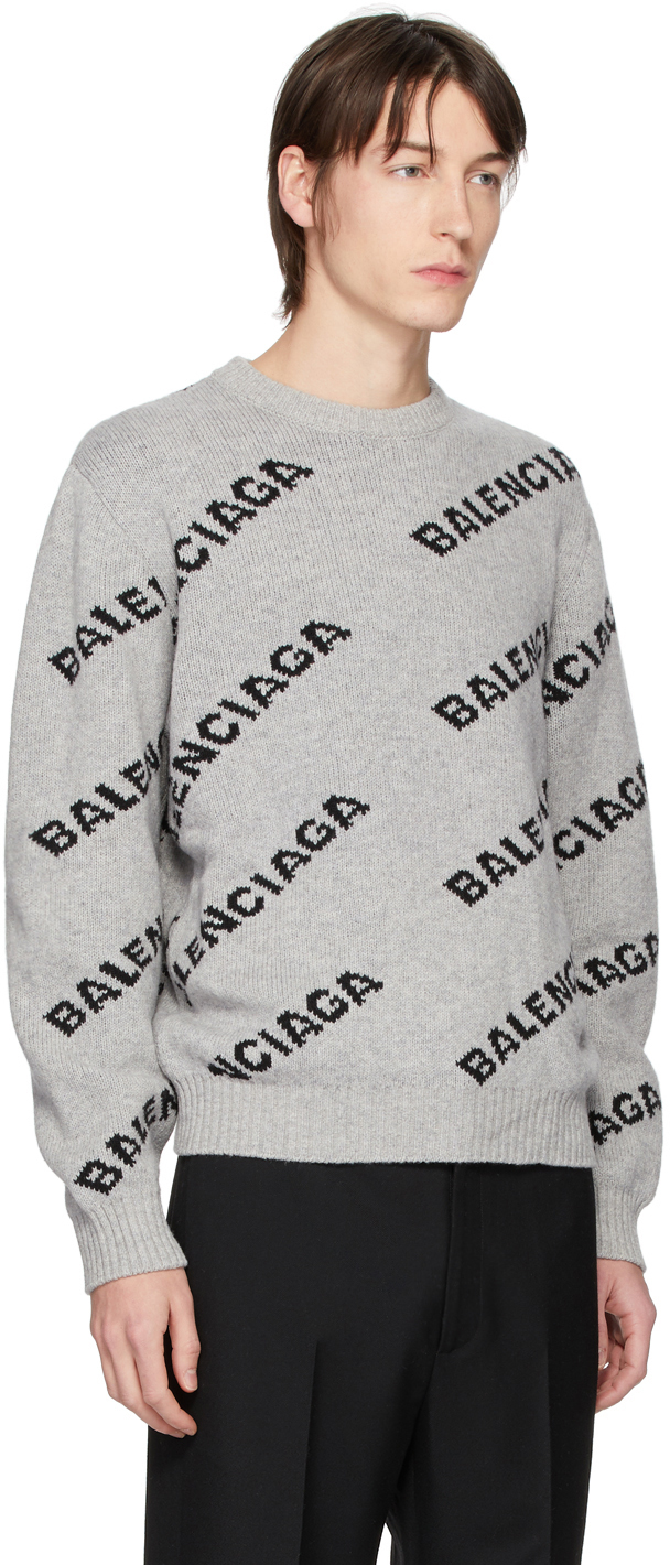 balenciaga logo sweater grey