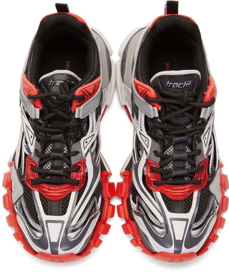 balenciaga track black grey red