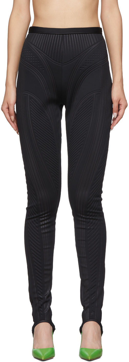 Mugler Black Scuba Bicycle Leggings SSENSE