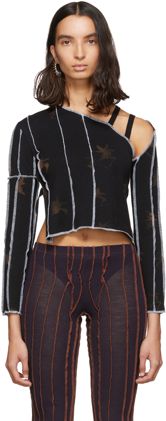 Helenamanzano: Black Ghost Orchid Rave Top | SSENSE Canada