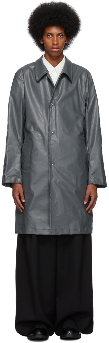 Grey Coated Cotton Coat