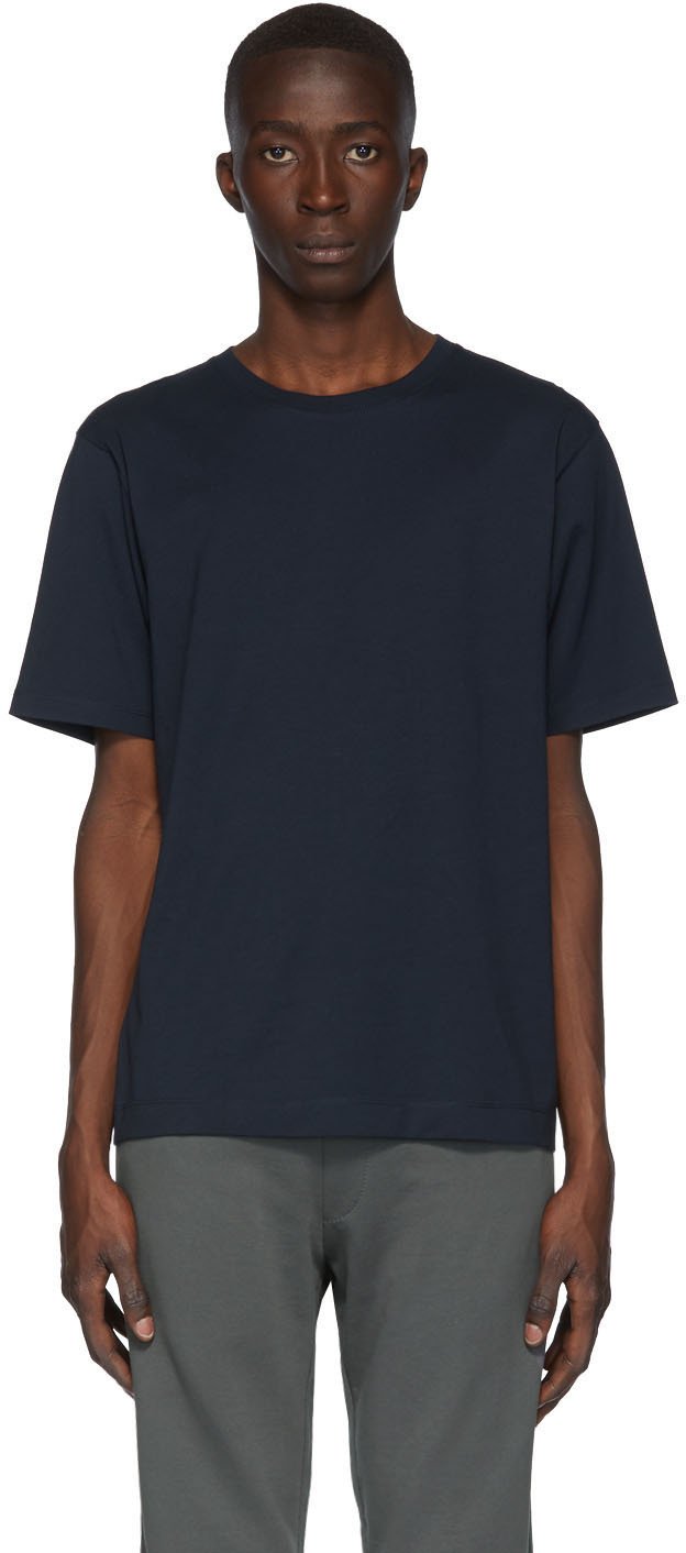 Dries Van Noten: Navy Cotton Jersey T-Shirt | SSENSE