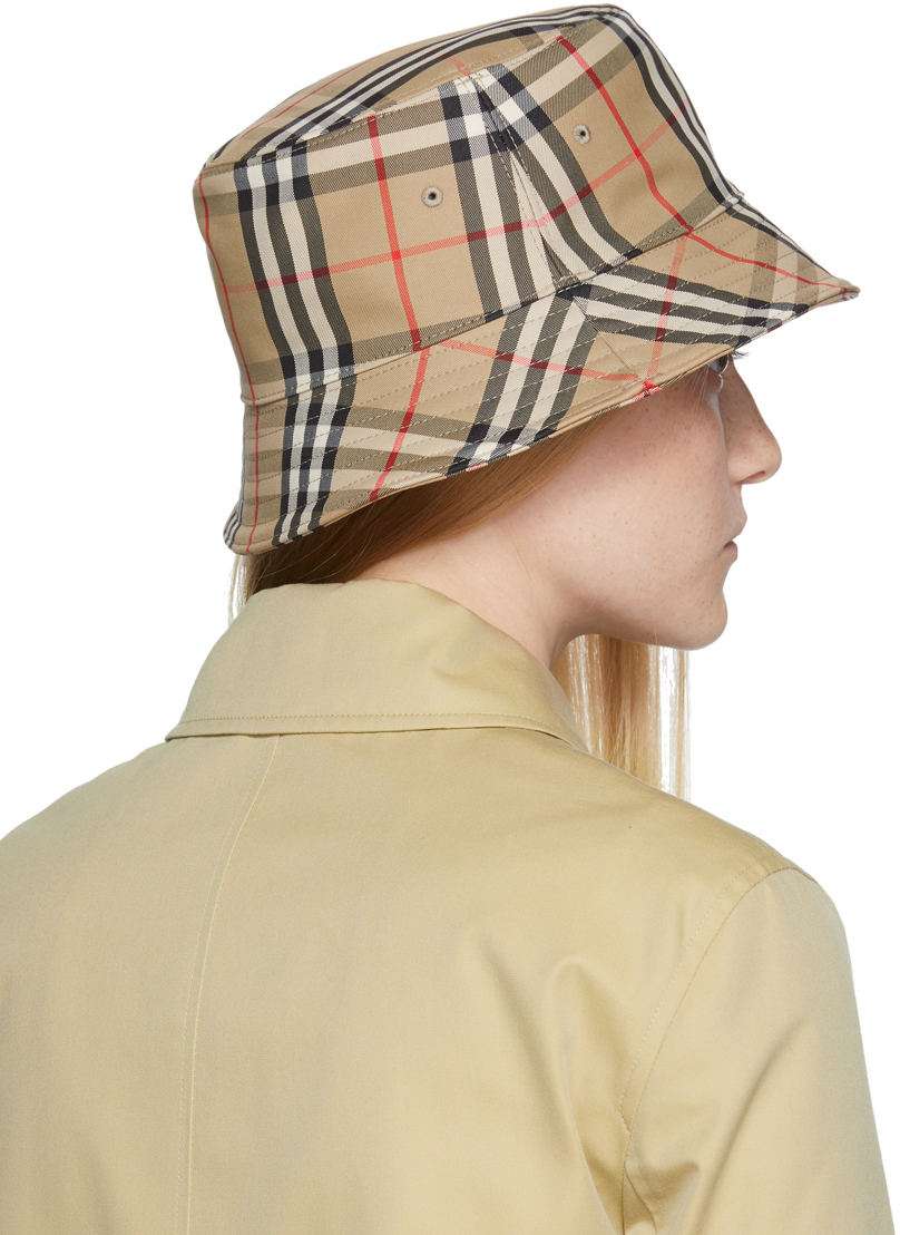 vintage check bucket hat burberry