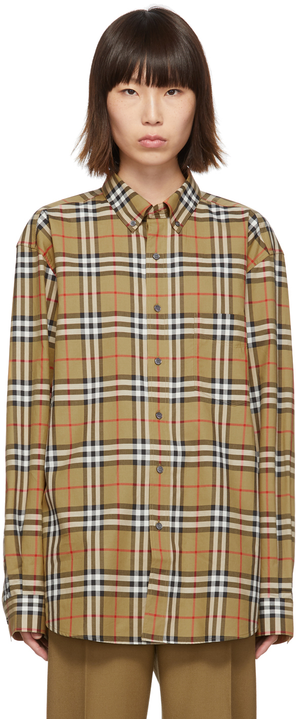 Burberry: Beige Vintage Check Jameson Shirt | SSENSE