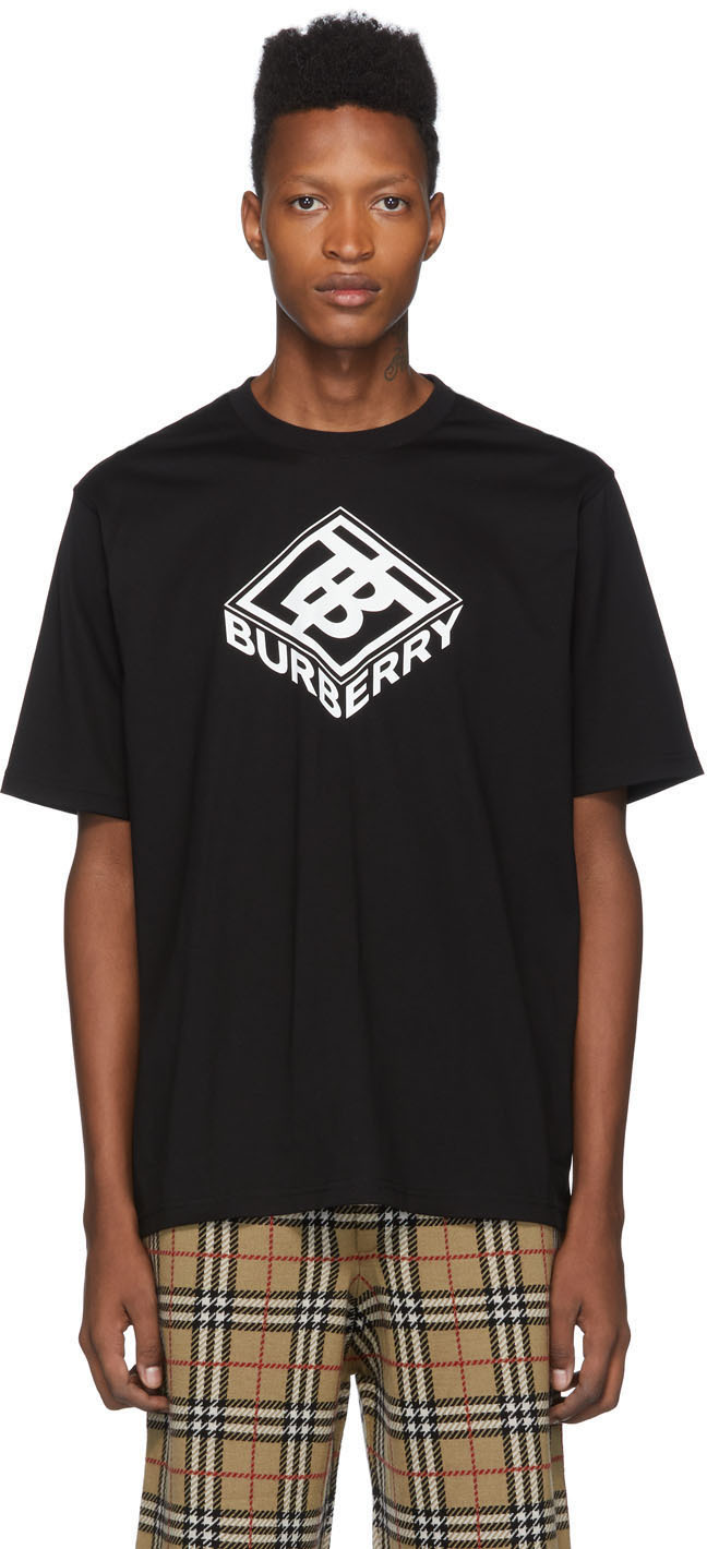 Burberry: Black Ellison T-Shirt | SSENSE
