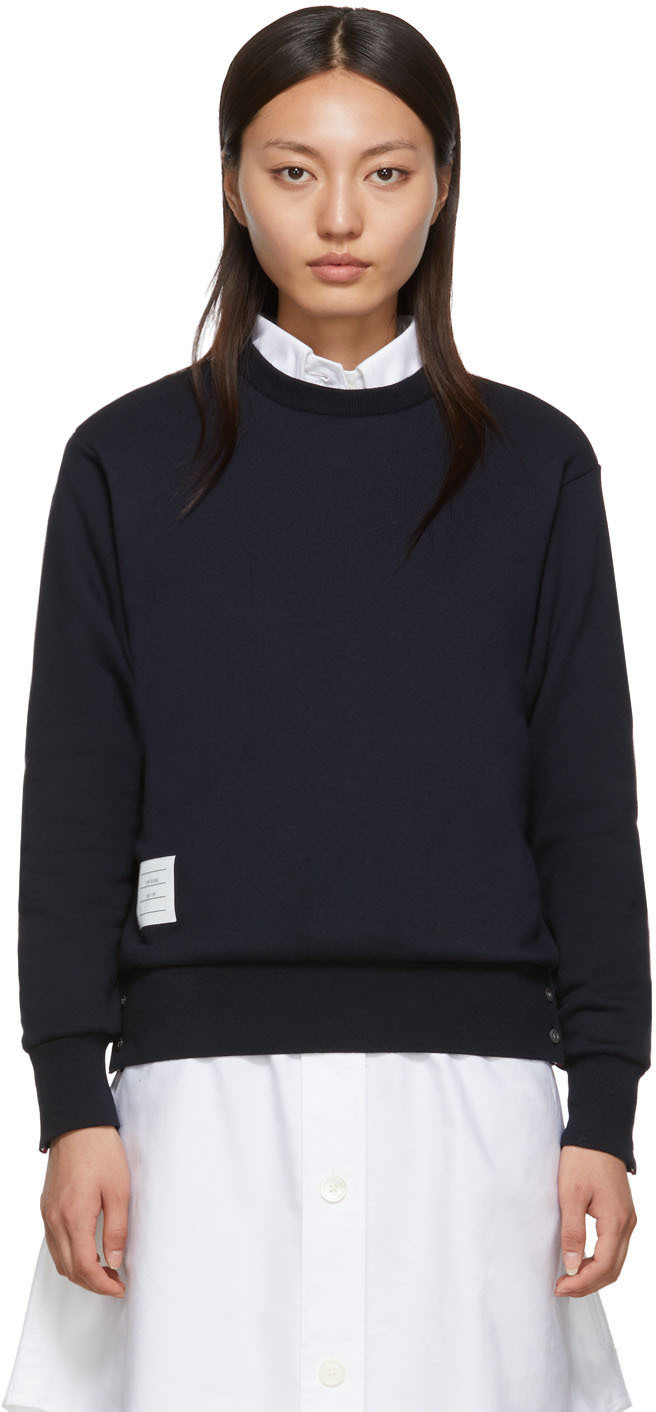 thom browne navy sweatshirt