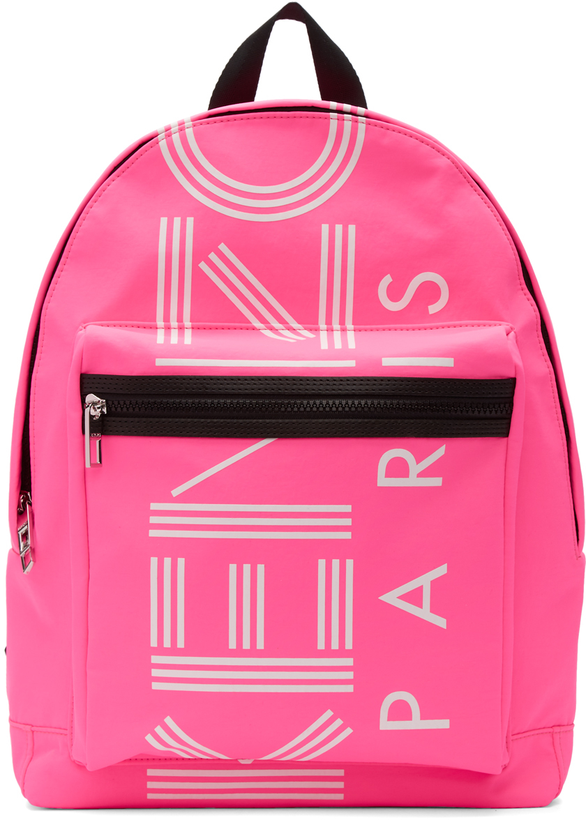 Kenzo: Pink Large Logo Backpack | SSENSE