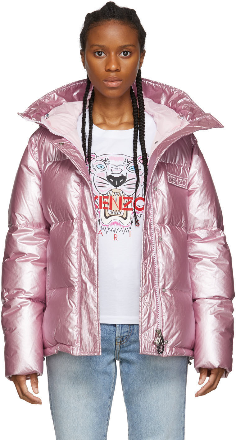 pink down jacket