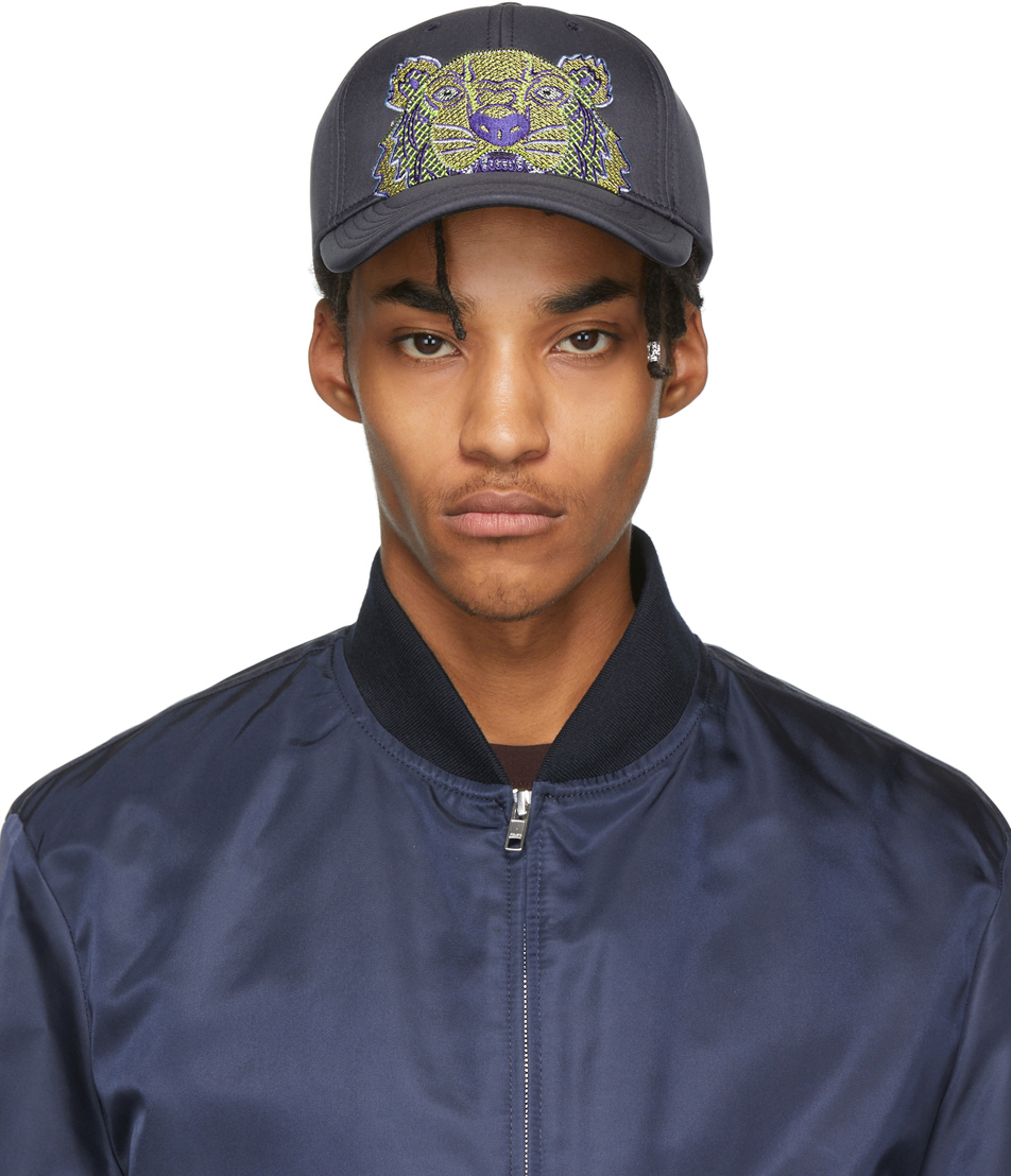 Kenzo: Grey Tiger Cap | SSENSE Canada