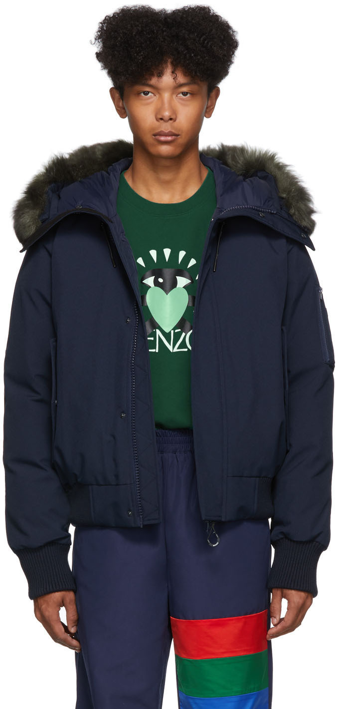 kenzo fur hooded winter parka