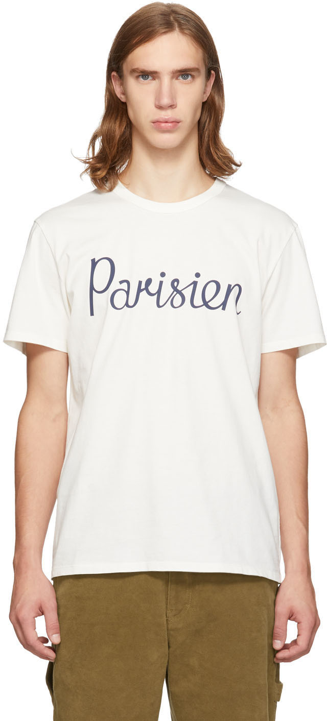 Maison Kitsuné: Off-White 'Parisien' T-Shirt | SSENSE