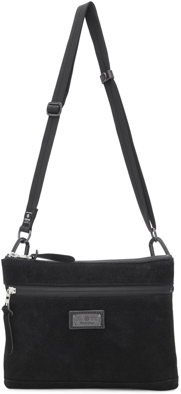 MasterPiece Co Black Suede Messenger Bag SSENSE UK