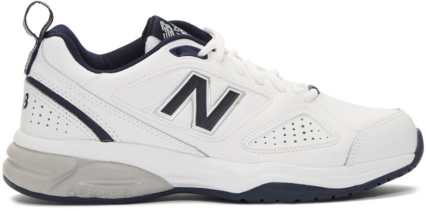 New Balance: White & Navy 623v3 Sneakers | SSENSE