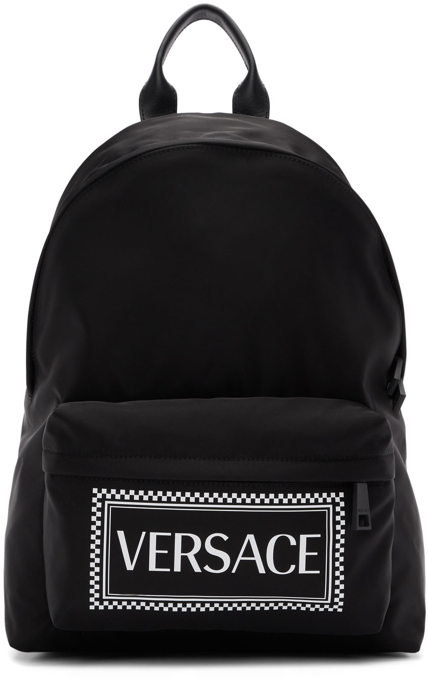Versace Black Logo Backpack 192404M166003