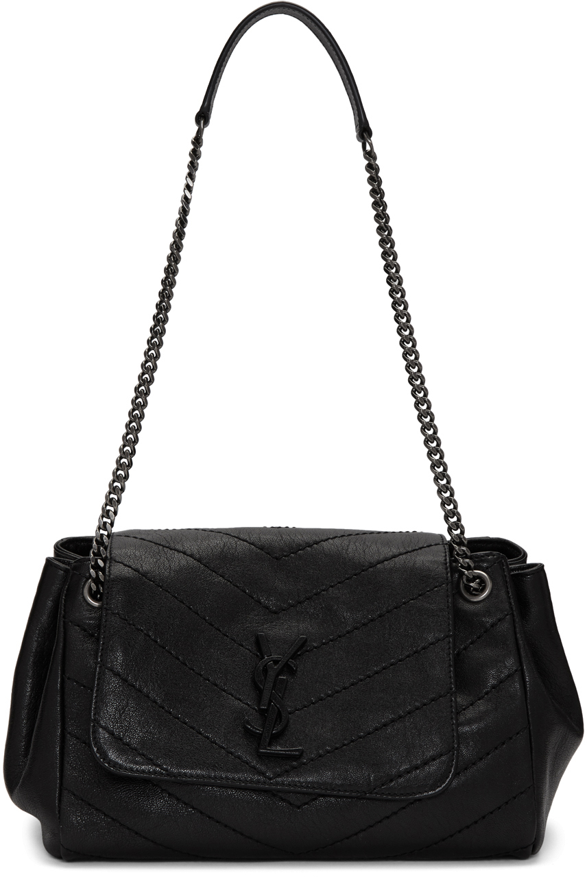 Saint Laurent: Black Small Quilted Nolita Bag | SSENSE