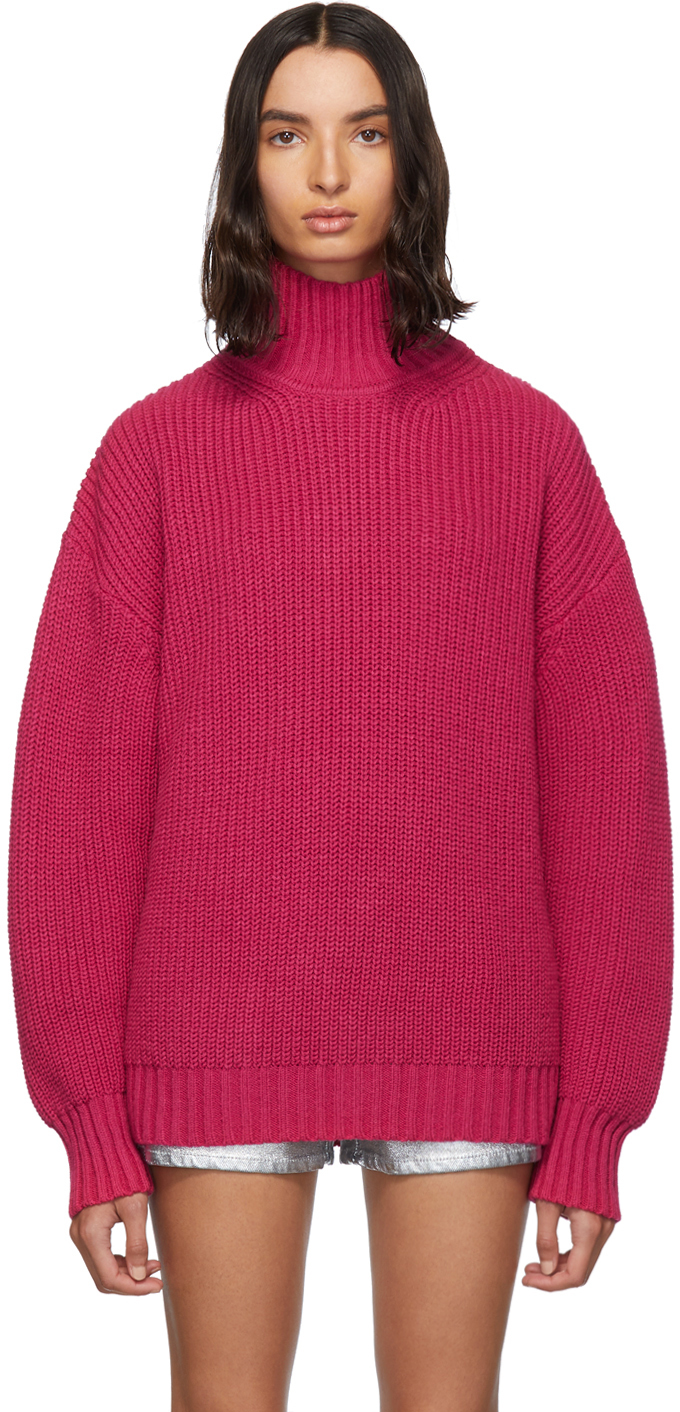 MSGM: Pink Oversized Turtleneck | SSENSE