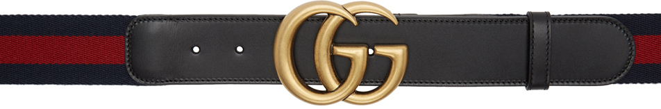 Black & Navy GG Belt