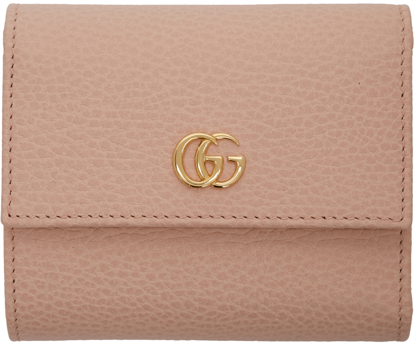 Gucci: Pink Small GG Marmont Trifold 