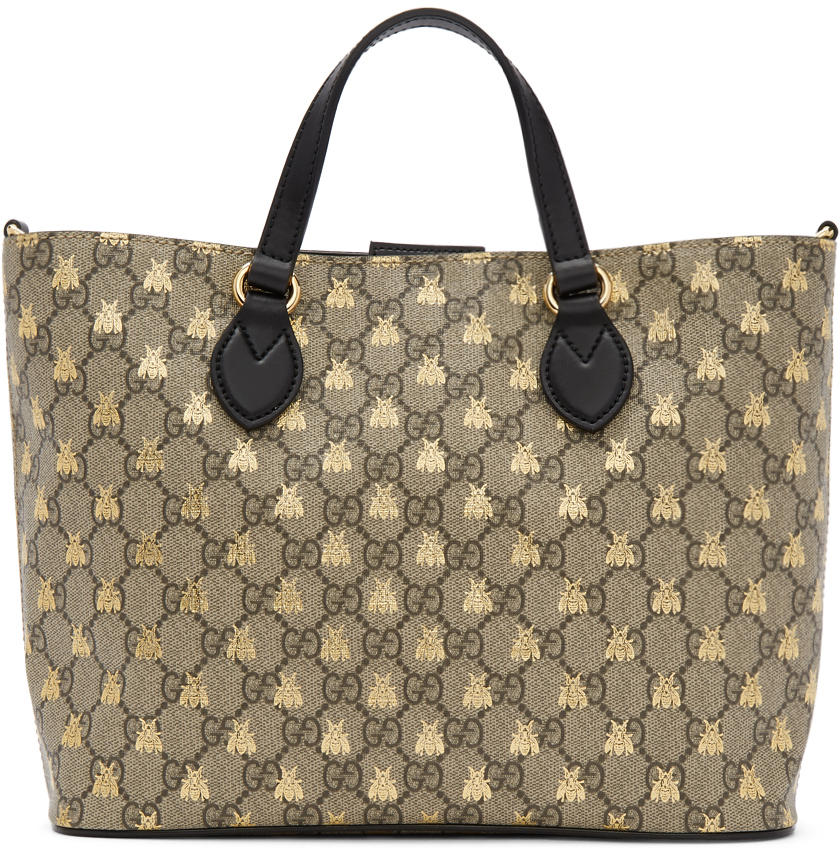 gucci beige gg supreme bestiary tote