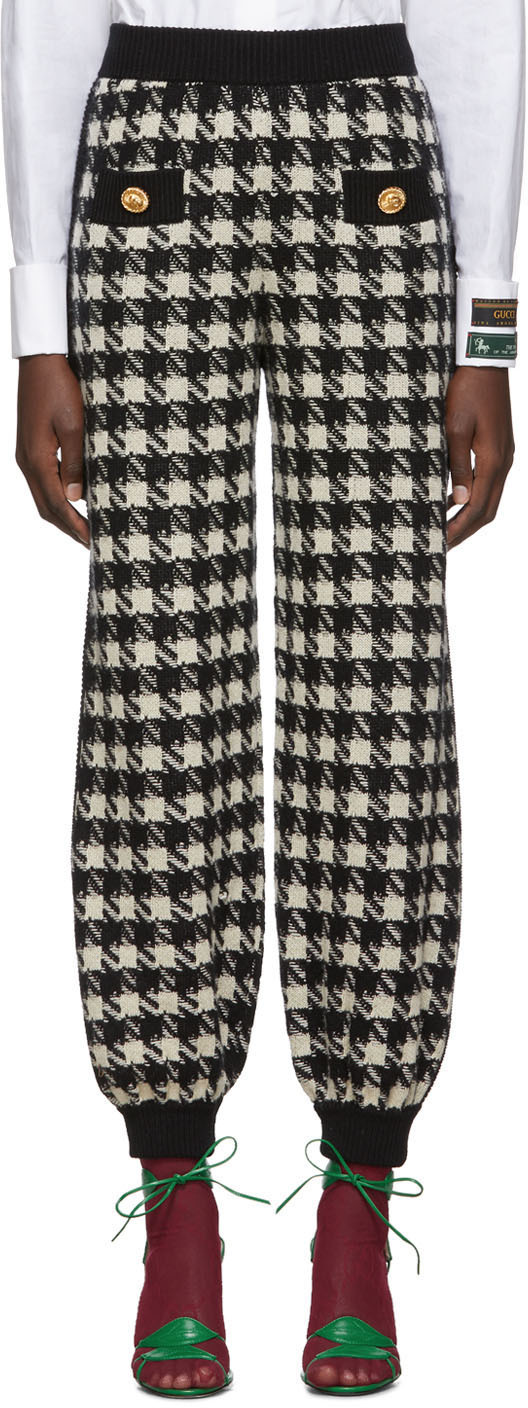 off white houndstooth pants