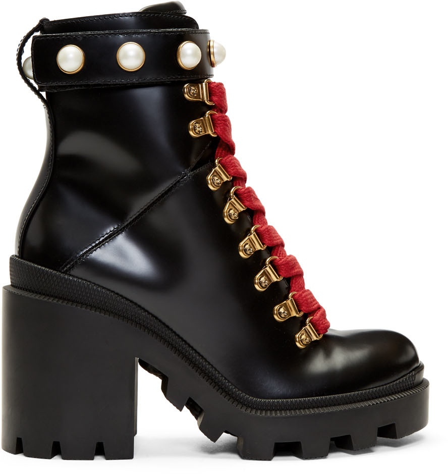 gucci trip leather combat boot
