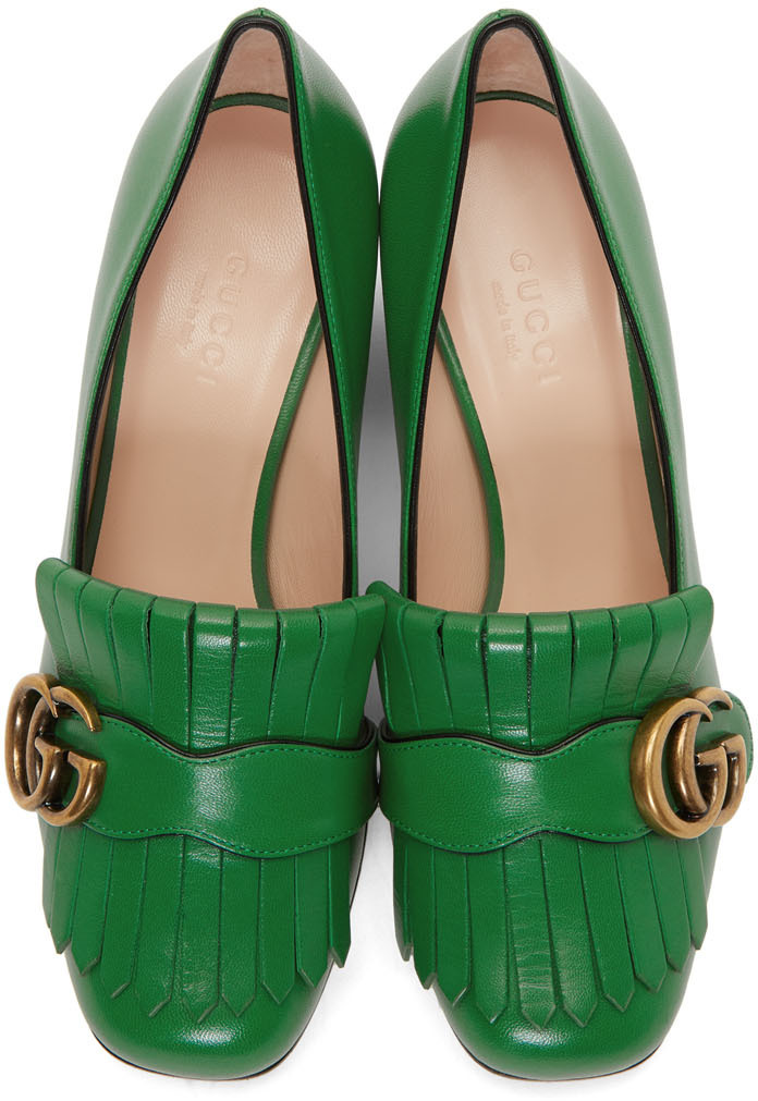 gucci heels green