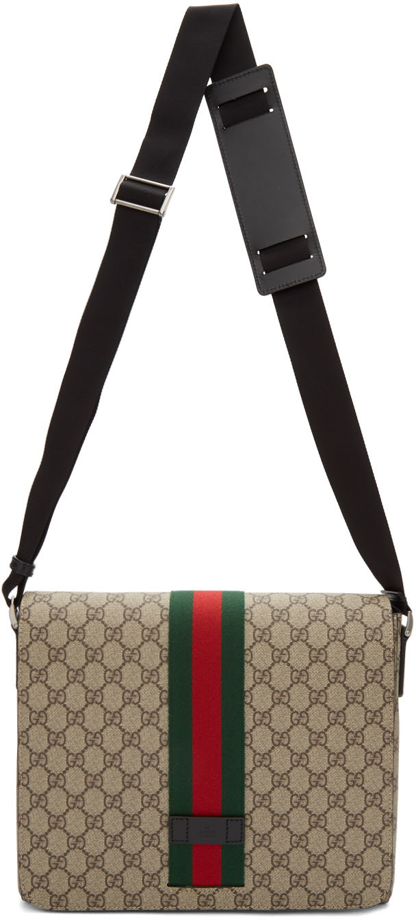 Gucci Beige GG Supreme Messenger Bag SSENSE Canada