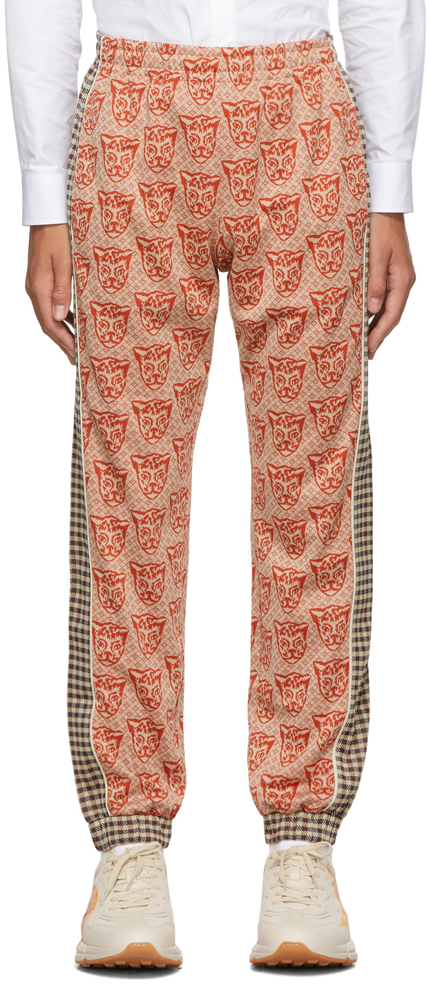 Gucci: Orange Tiger Heads Lounge Pants | SSENSE UK