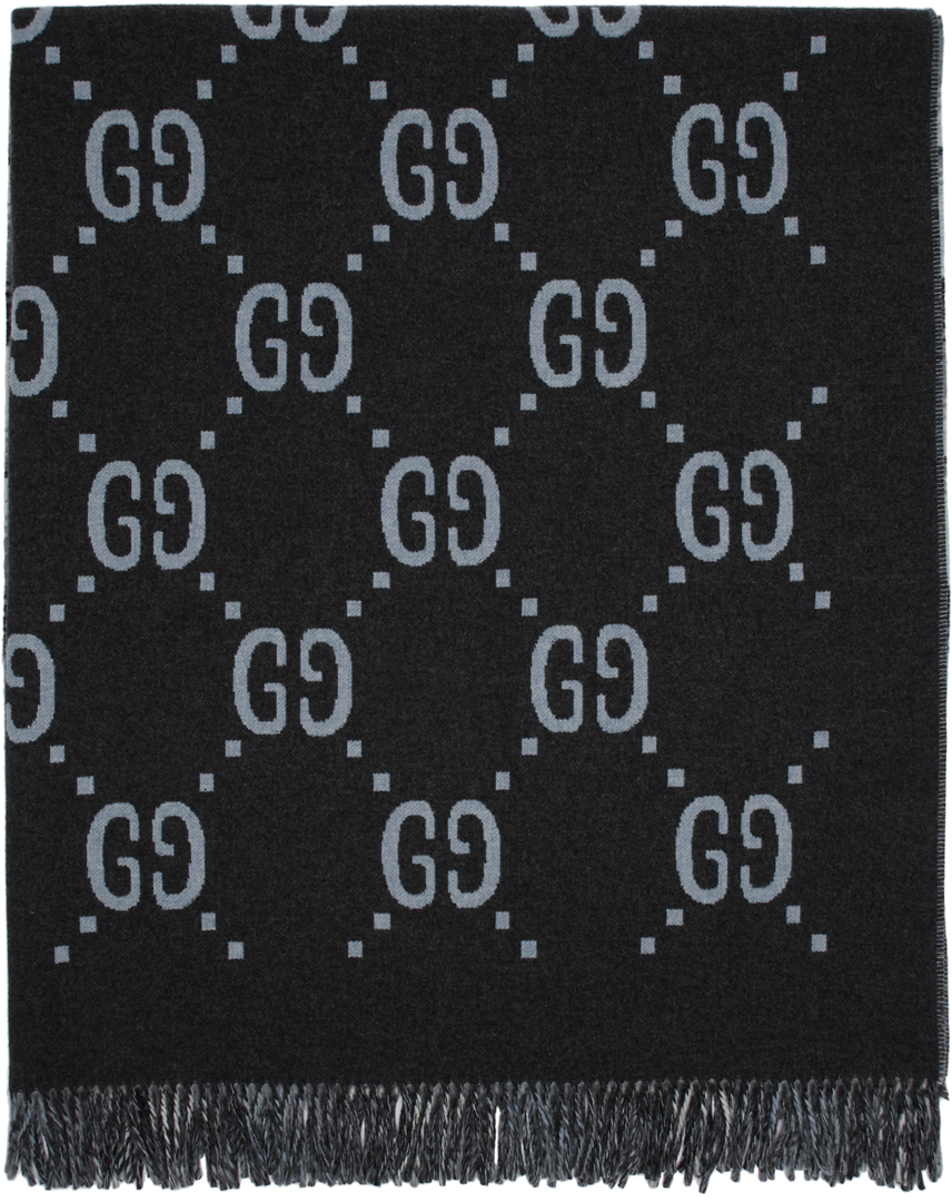 Gucci: Reversible Grey GG Poncho | SSENSE Canada