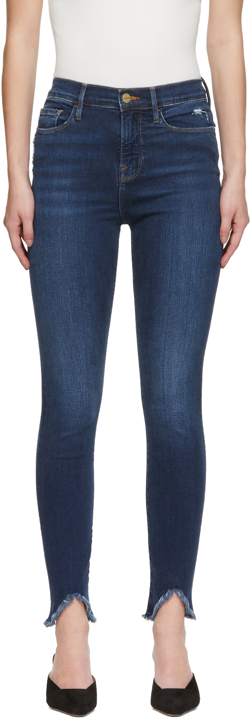 FRAME: Blue Ali High-Rise Skinny Jeans | SSENSE