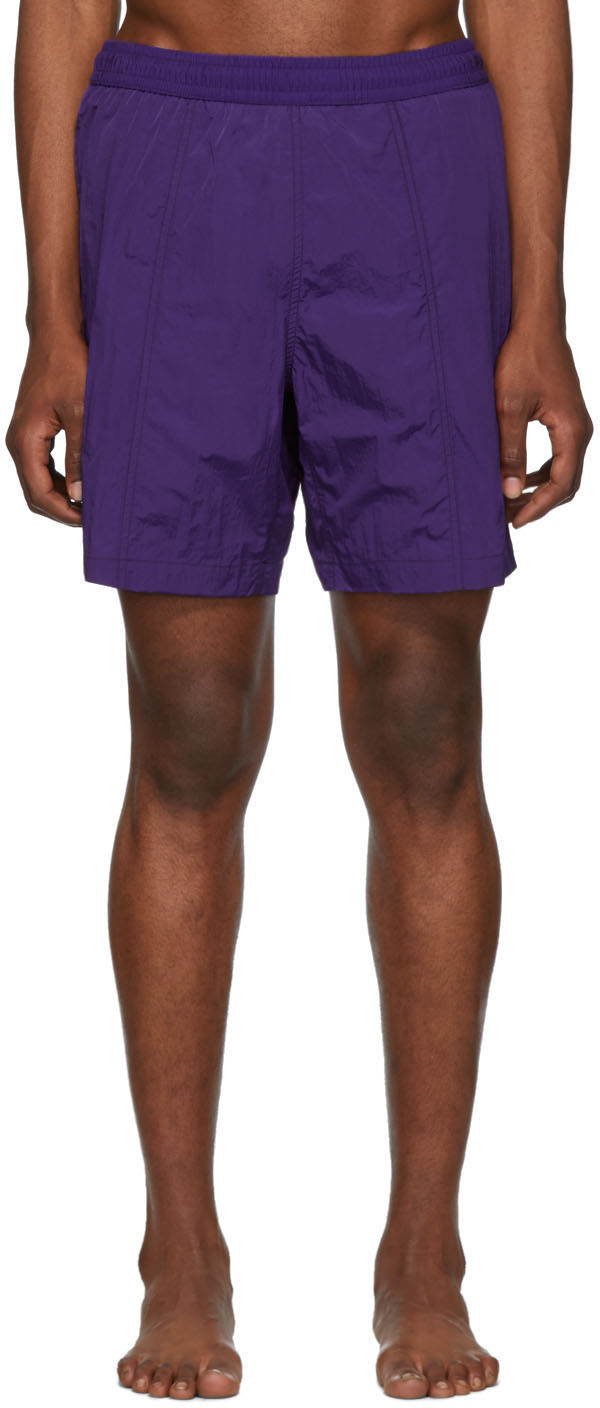 purple swim shorts