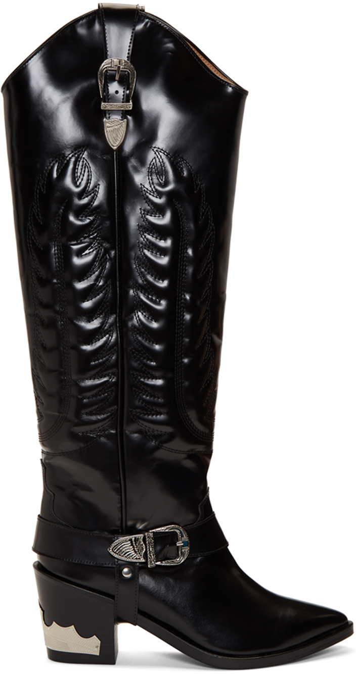 tall black cowboy boots