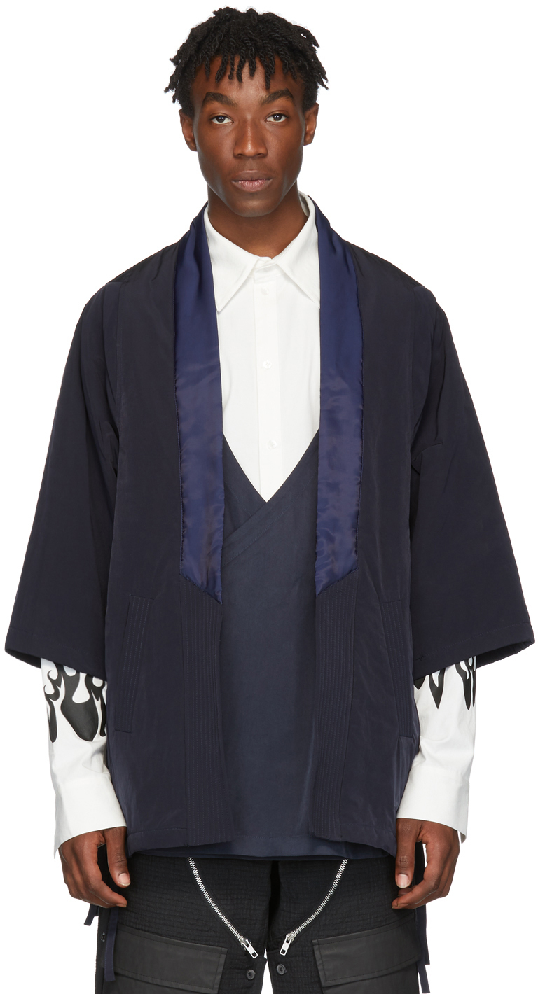 D.Gnak by Kang.D: Navy Kimono Jacket | SSENSE