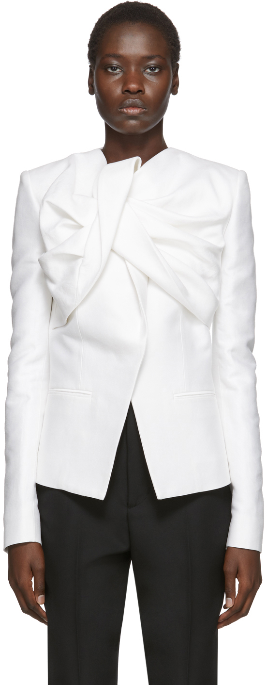 Haider Ackermann White Drape Blazer Ssense