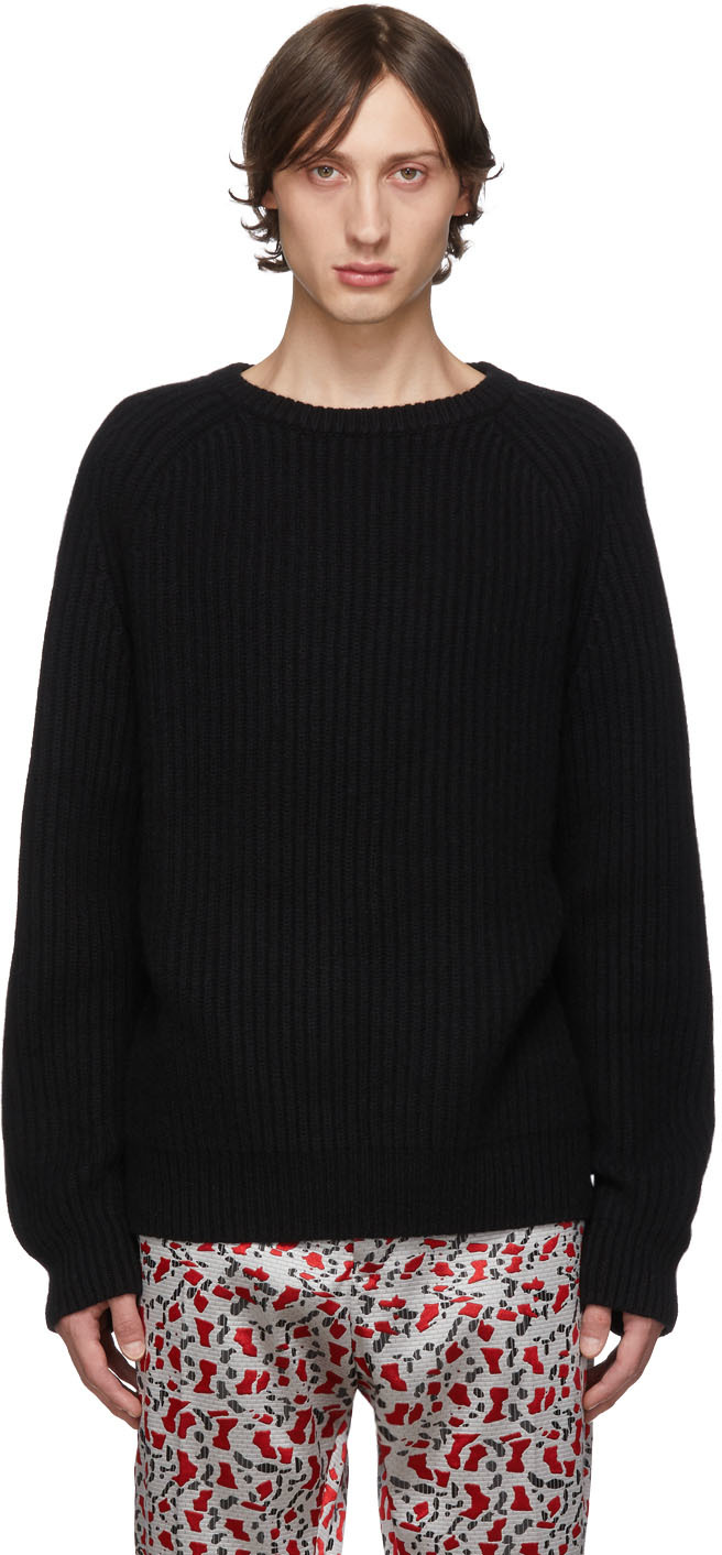 Haider Ackermann: Black Ribbed Sweater | SSENSE UK