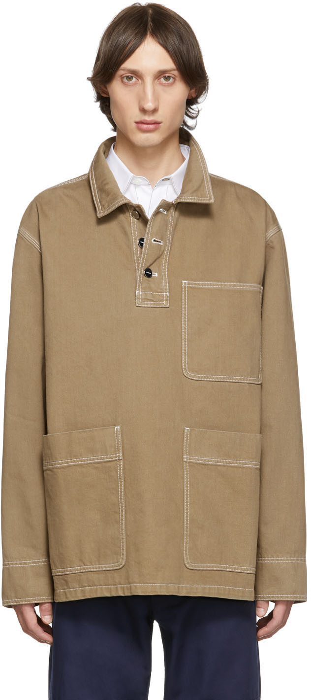 Jacquemus: Tan 'La Blouse Meunier' Jacket | SSENSE