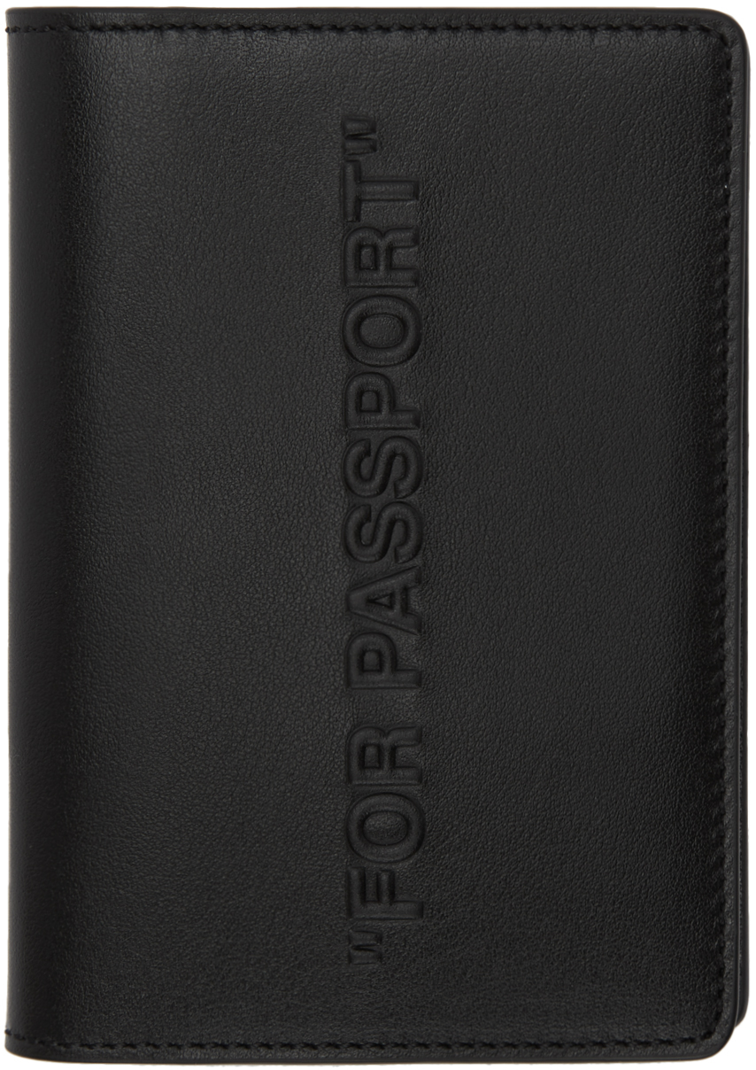 Off-White: Black Bold Quote Passport Holder | SSENSE