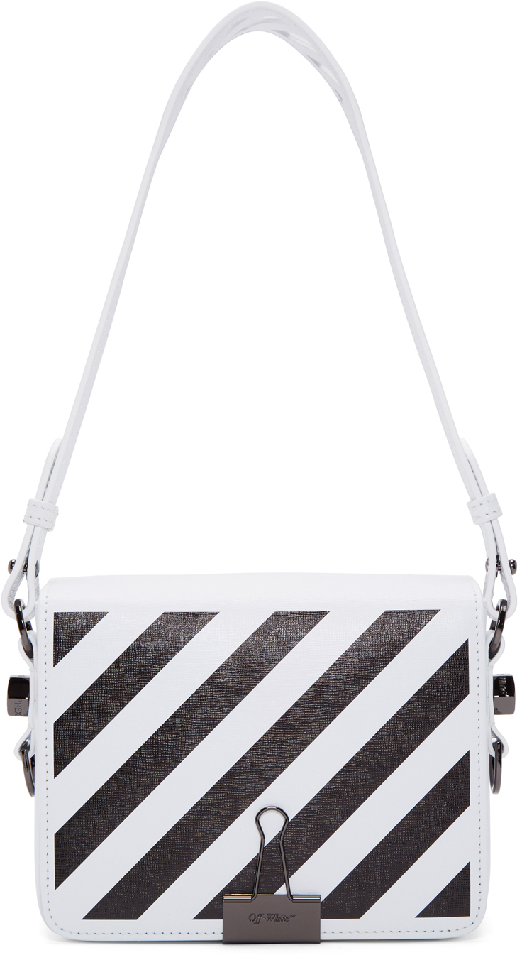 Off-White: White Diag Flap Bag | SSENSE