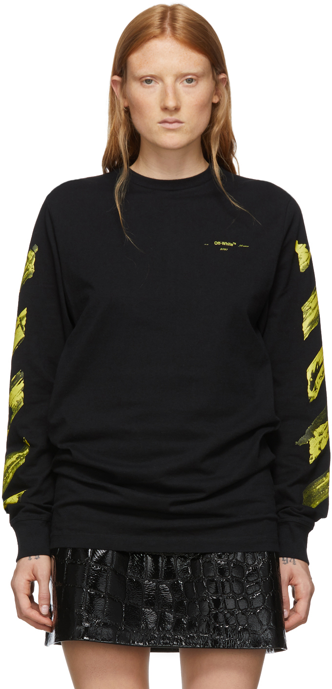 Off White Ssense Exclusive Black Yellow Acrylic Arrows Long