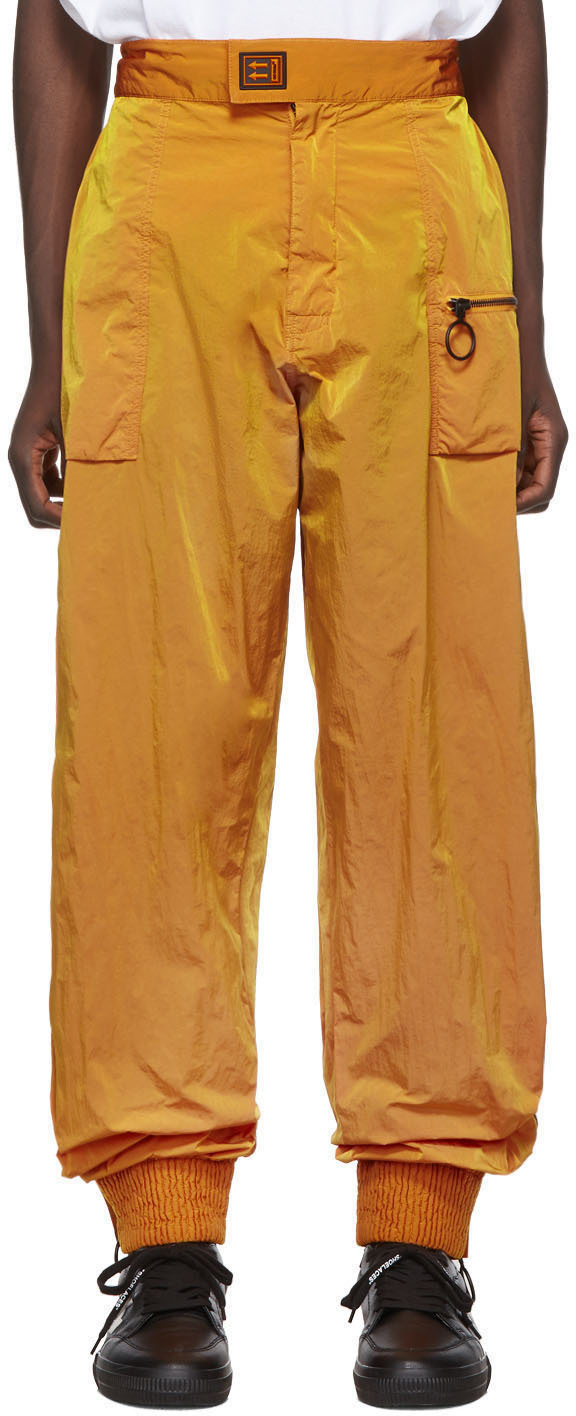 off white orange pants