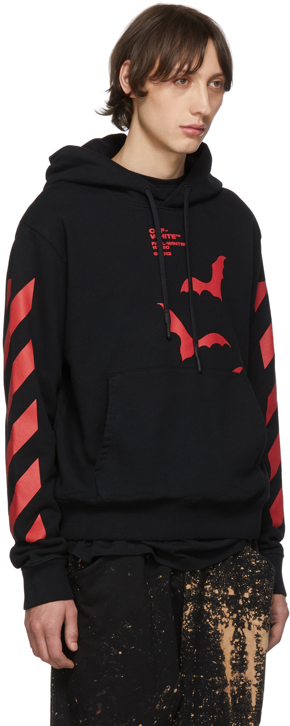 off white hoodie black red