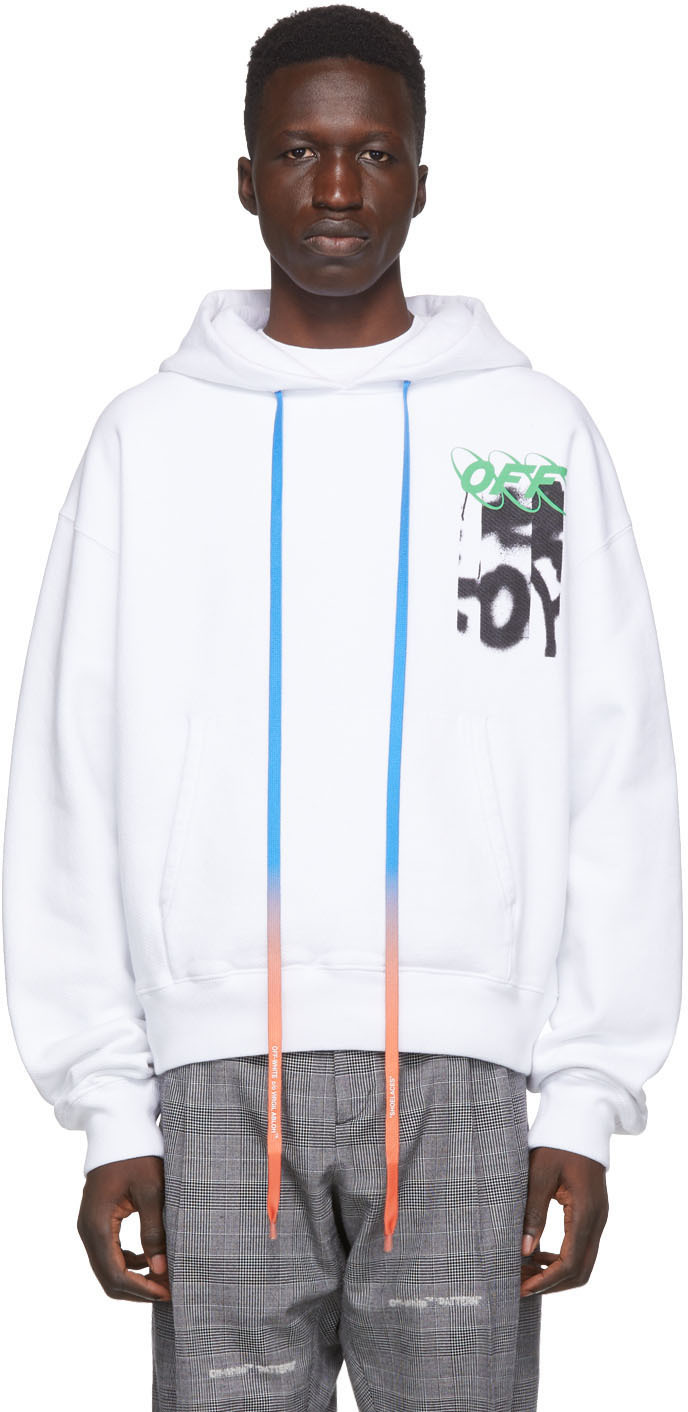 off white blurred hoodie