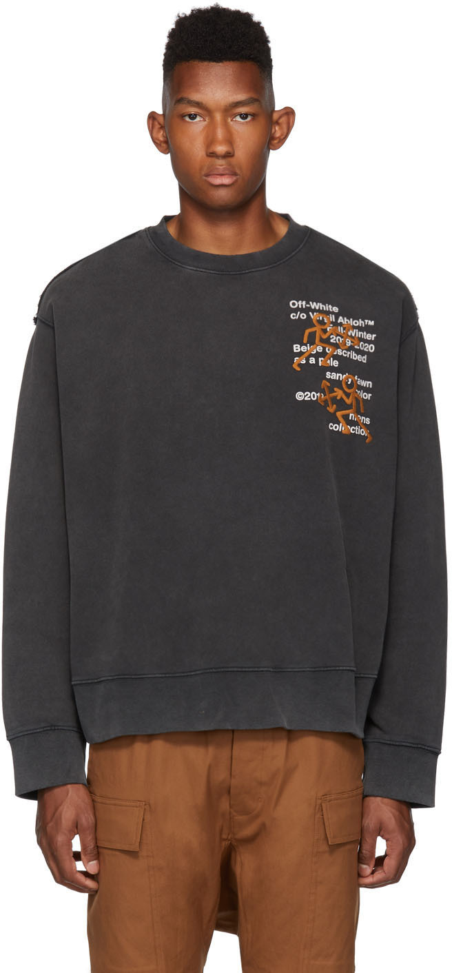 Off-White: Black Pictogram Incompiuto Sweatshirt | SSENSE